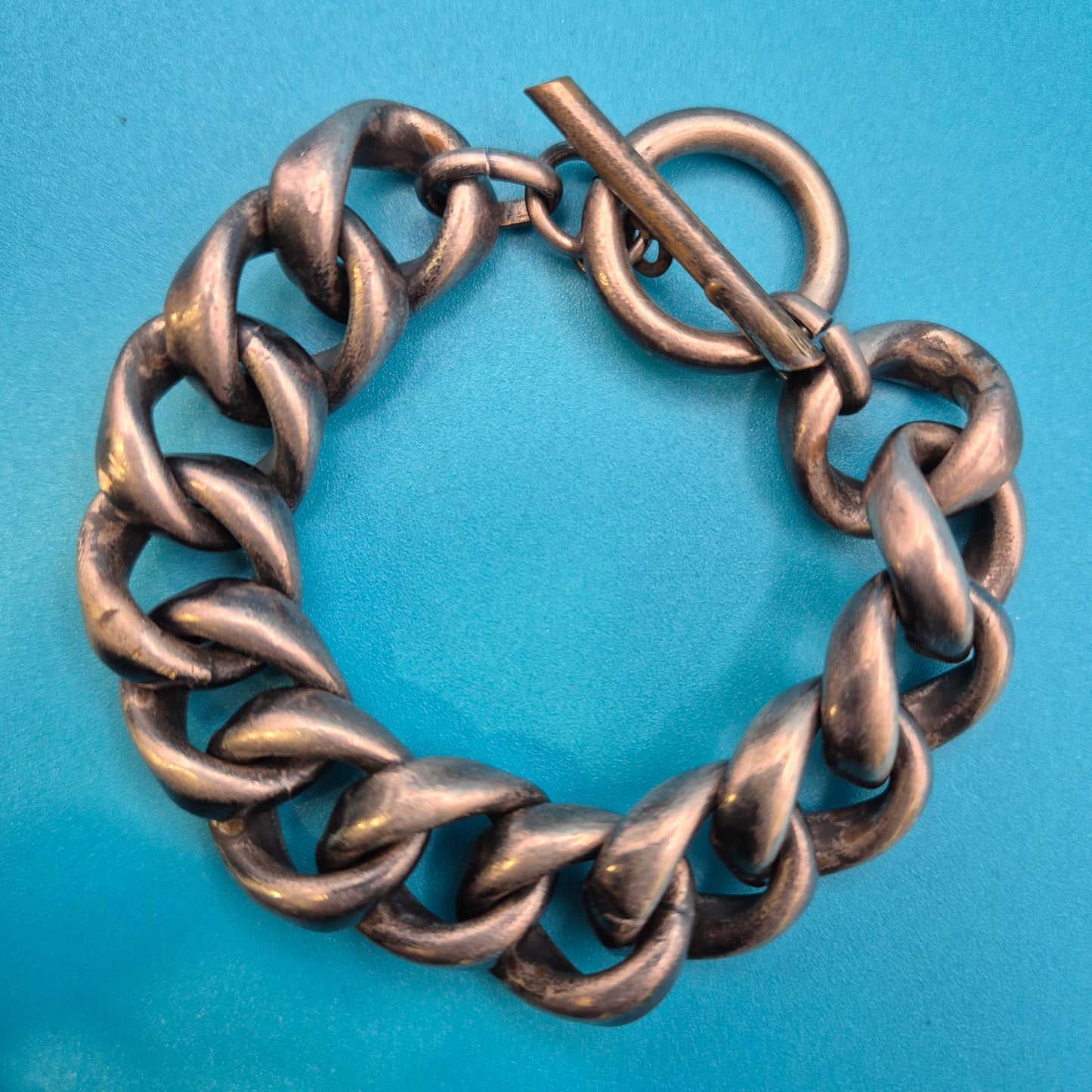 Rustikales Gliederketten-Armband im Vintage-Stil mit Knebelverschluss
