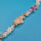 Vintage Splitterstein-Kette mit Amethyst, Rosenquarz & Peridot