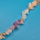 Vintage Splitterstein-Kette mit Amethyst, Rosenquarz & Peridot
