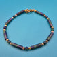 Vintage Azurit-Malachit Perlenarmband mit Goldakzenten