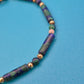 Vintage Azurit-Malachit Perlenarmband mit Goldakzenten