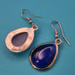 Vintage Ohrringe Tropfen-Design Tiefblau Emaille Silberton