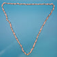 Vintage Rosenquarz Chip-Kette mit goldenen Akzenten