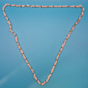 Vintage Rosenquarz Chip-Kette mit goldenen Akzenten