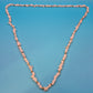 Vintage Rosenquarz Chip-Kette mit goldenen Akzenten