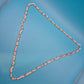 Vintage Rosenquarz Chip-Kette mit goldenen Akzenten