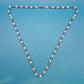 Vintage Perlenkette in Blau und Weiß mit goldenen Akzenten