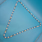 Vintage Perlenkette in Blau und Weiß mit goldenen Akzenten