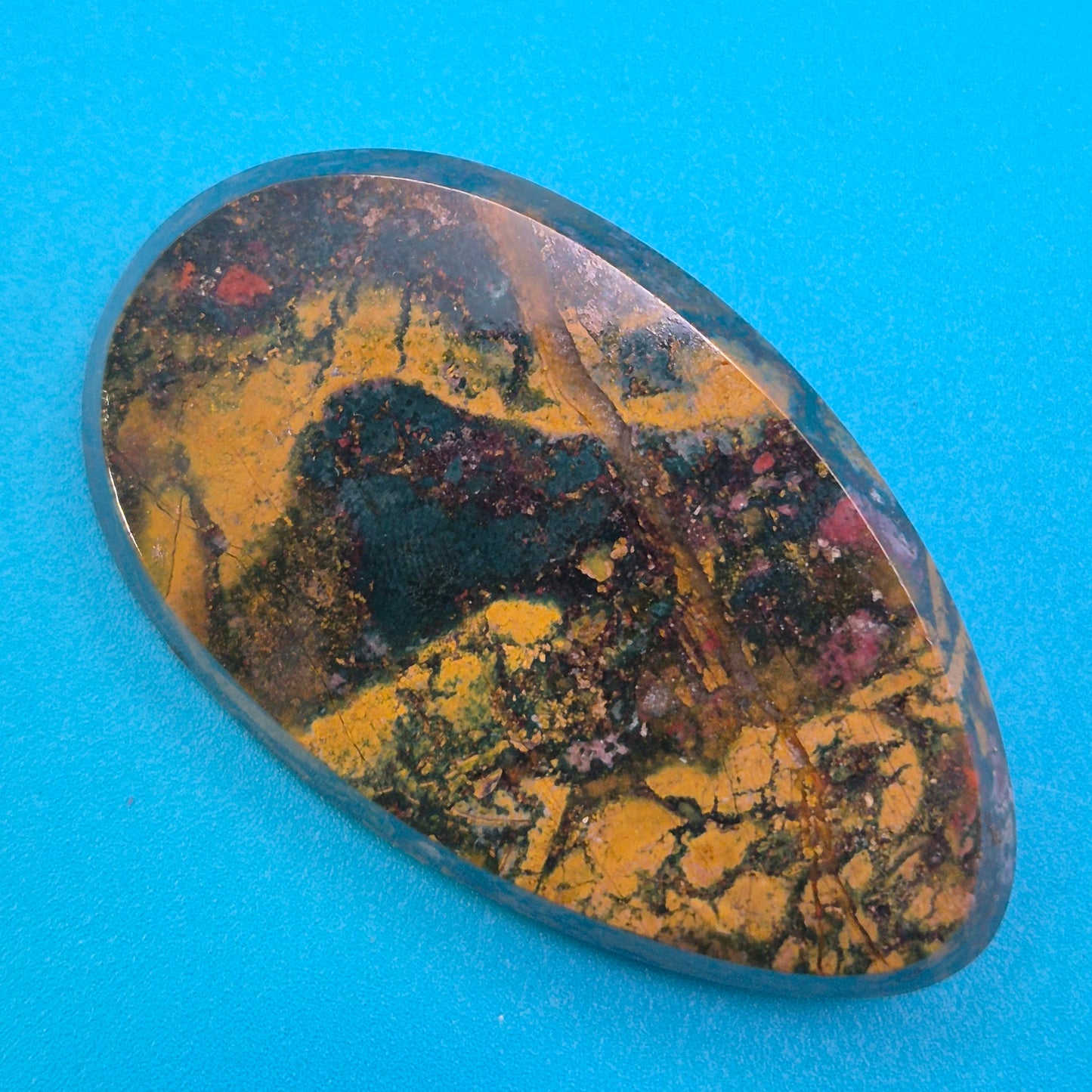 Vintage Jaspis Cabochon Anhänger in Erdtönen – Einzigartiges Unikat