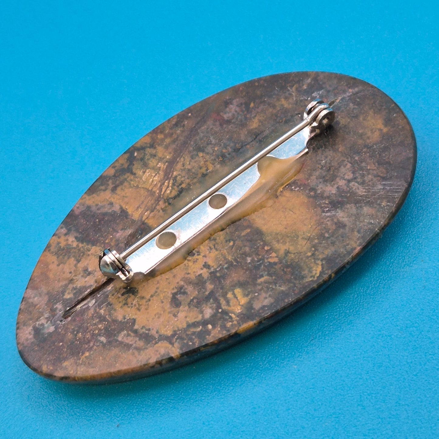 Vintage Jaspis Cabochon Anhänger in Erdtönen – Einzigartiges Unikat