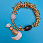 Vintage Statement-Armband mit Charms Mond Herz Edelsteine Goldton