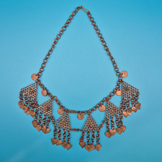 Vintage Ethno-Kette im orientalischen Stil mit Dreiecks-Anhängern