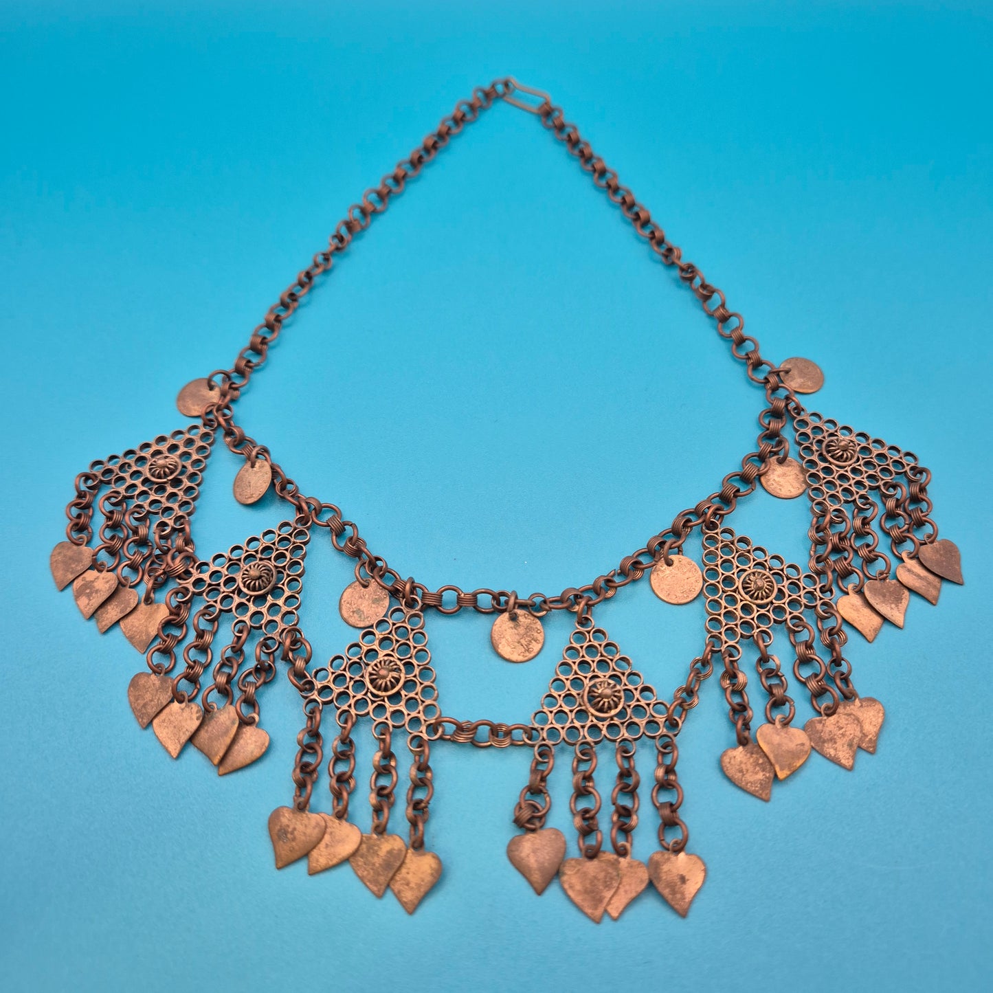 Vintage Ethno-Kette im orientalischen Stil mit Dreiecks-Anhängern