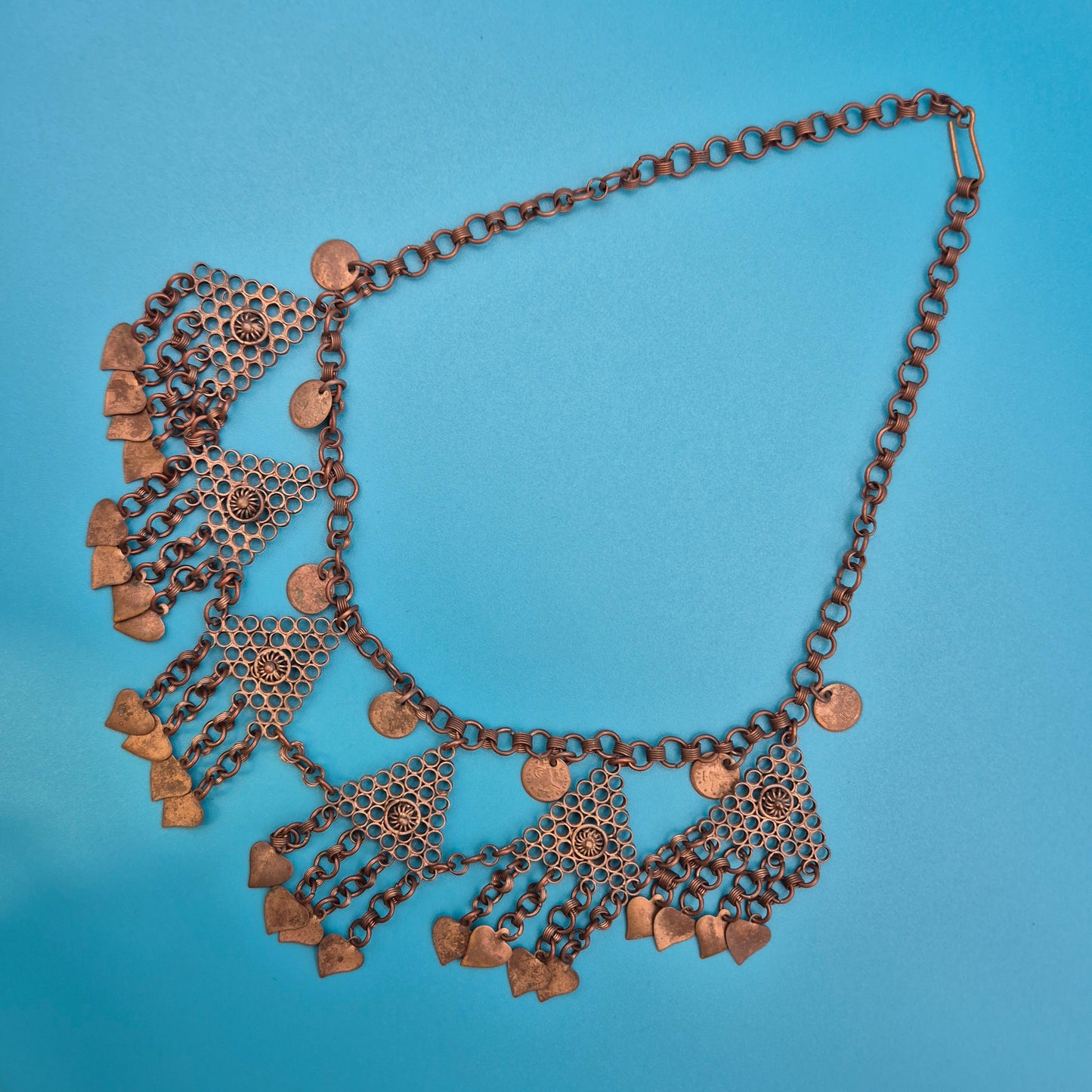 Vintage Ethno-Kette im orientalischen Stil mit Dreiecks-Anhängern