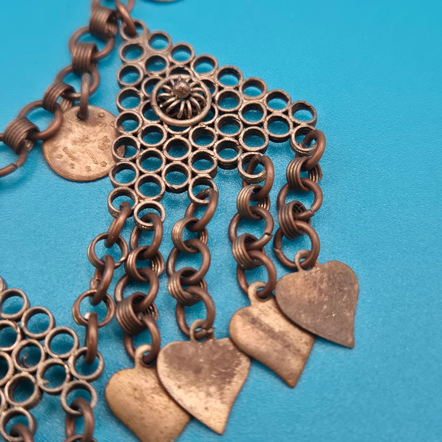 Vintage Ethno-Kette im orientalischen Stil mit Dreiecks-Anhängern