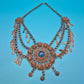 Antike orientalische Statement-Kette mit blauem Cabochon und Filigran-Elementen