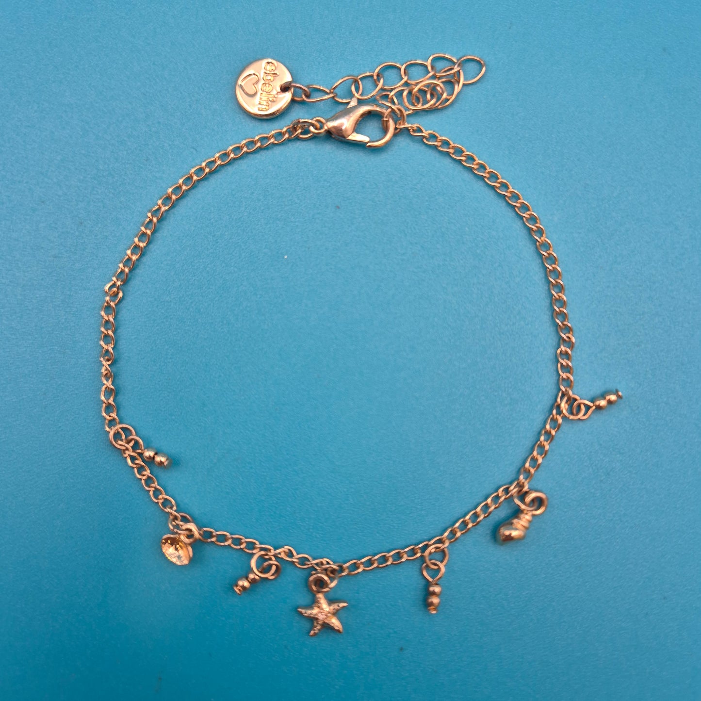 Filigranes Vintage Armband mit maritimen Anhängern - Goldfarben