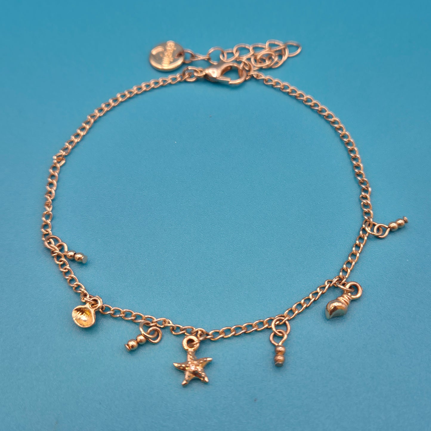Filigranes Vintage Armband mit maritimen Anhängern - Goldfarben