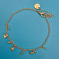 Filigranes Vintage Armband mit maritimen Anhängern - Goldfarben