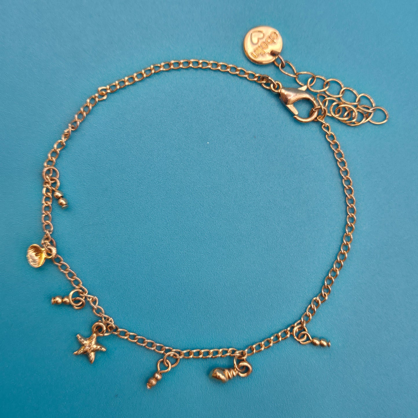 Filigranes Vintage Armband mit maritimen Anhängern - Goldfarben