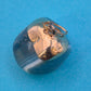 Vintage Achat Anhänger mit Gold-Element in Blau-Grau