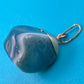 Vintage Achat Anhänger mit Gold-Element in Blau-Grau