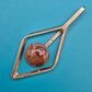 Vintage Anhänger geometrisch mit Achat Cabochon silberfarben