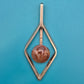 Vintage Anhänger geometrisch mit Achat Cabochon silberfarben
