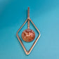Vintage Anhänger geometrisch mit Achat Cabochon silberfarben