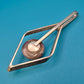 Vintage Anhänger geometrisch mit Achat Cabochon silberfarben