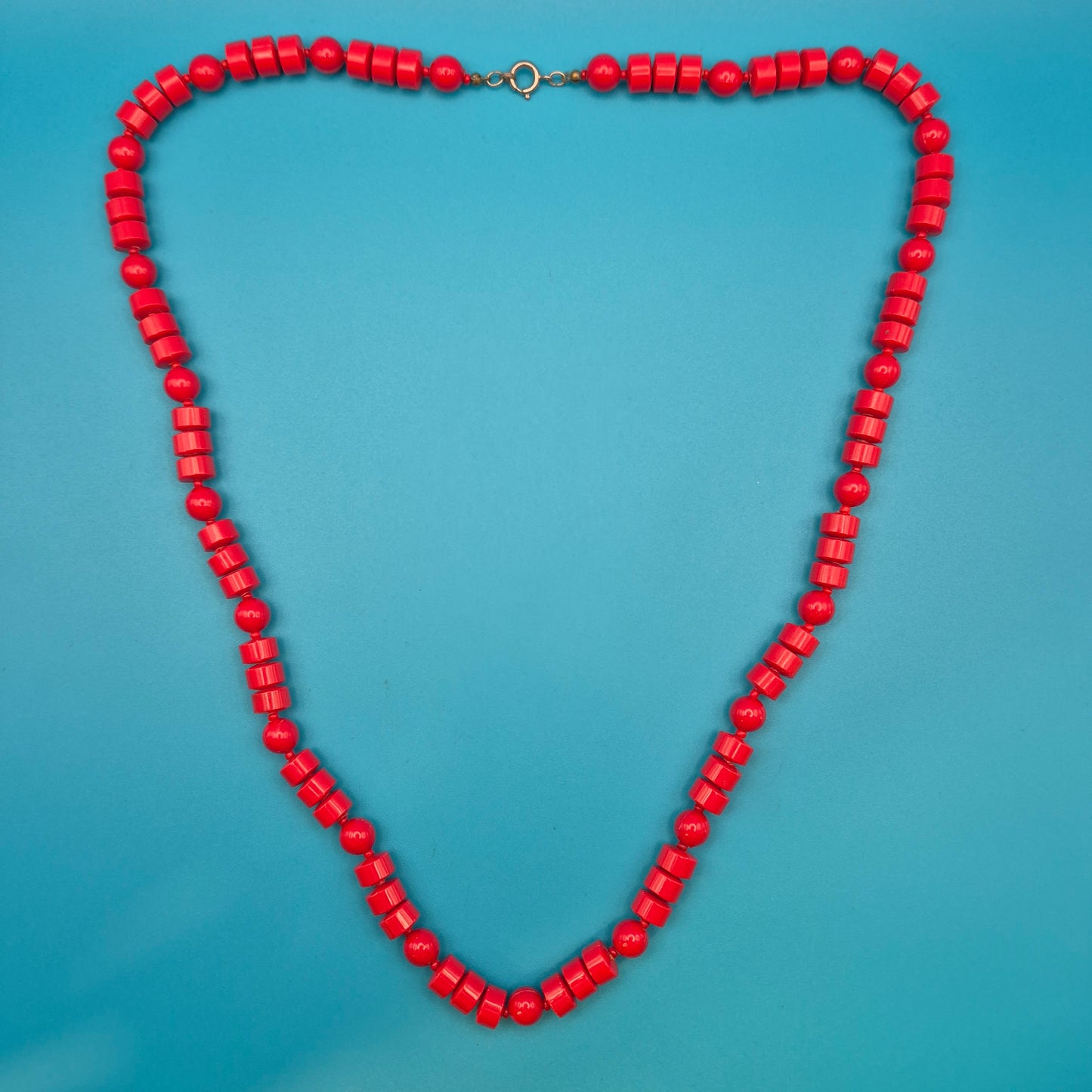 Vintage Kette Rote Perlen Design Statement-Halskette