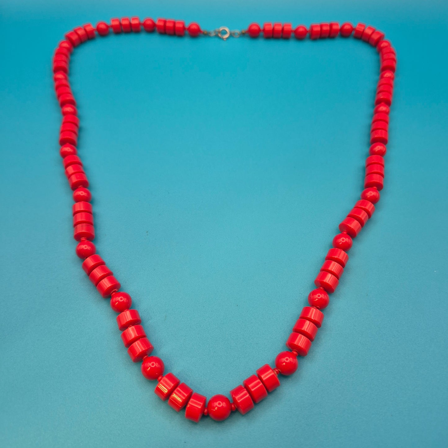 Vintage Kette Rote Perlen Design Statement-Halskette