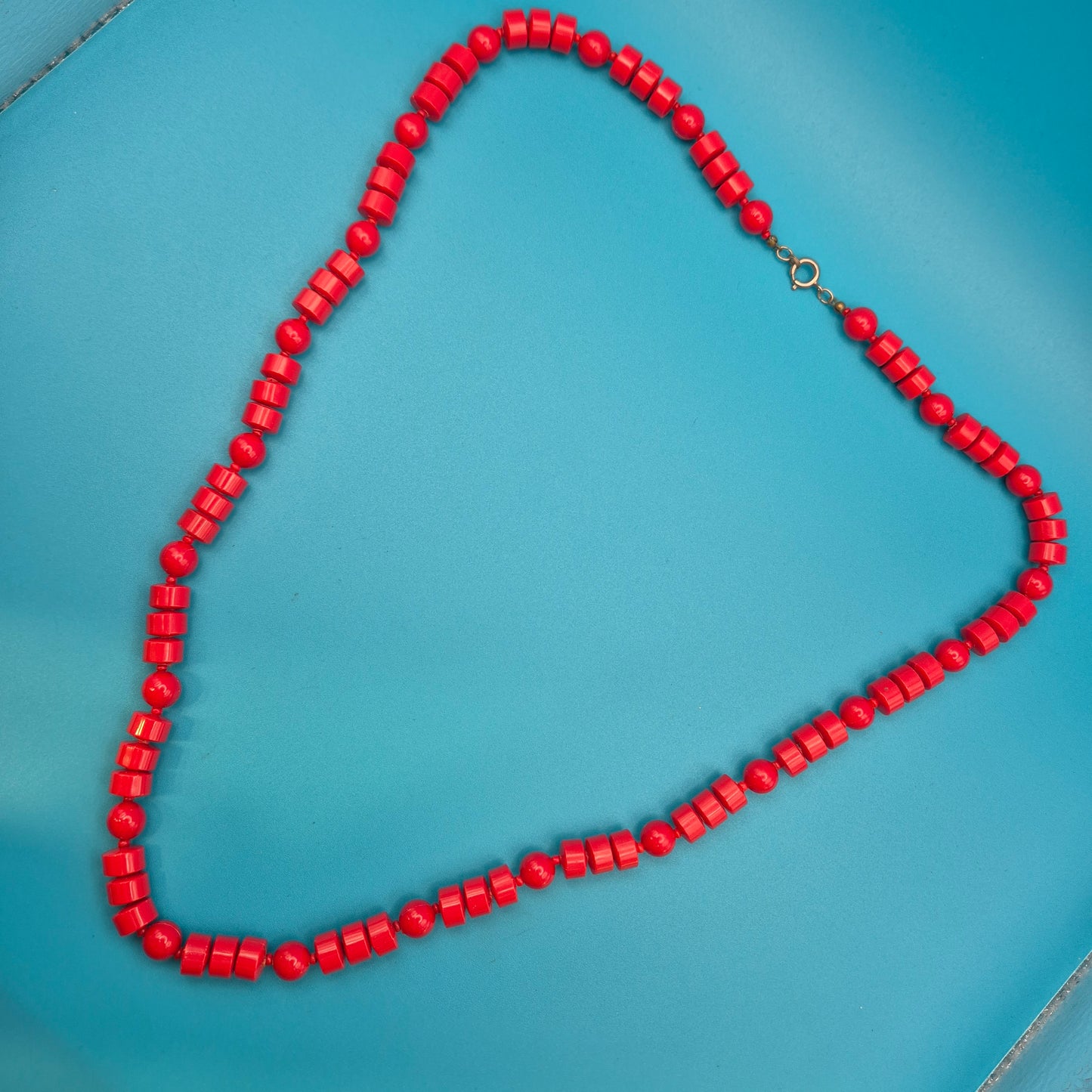 Vintage Kette Rote Perlen Design Statement-Halskette