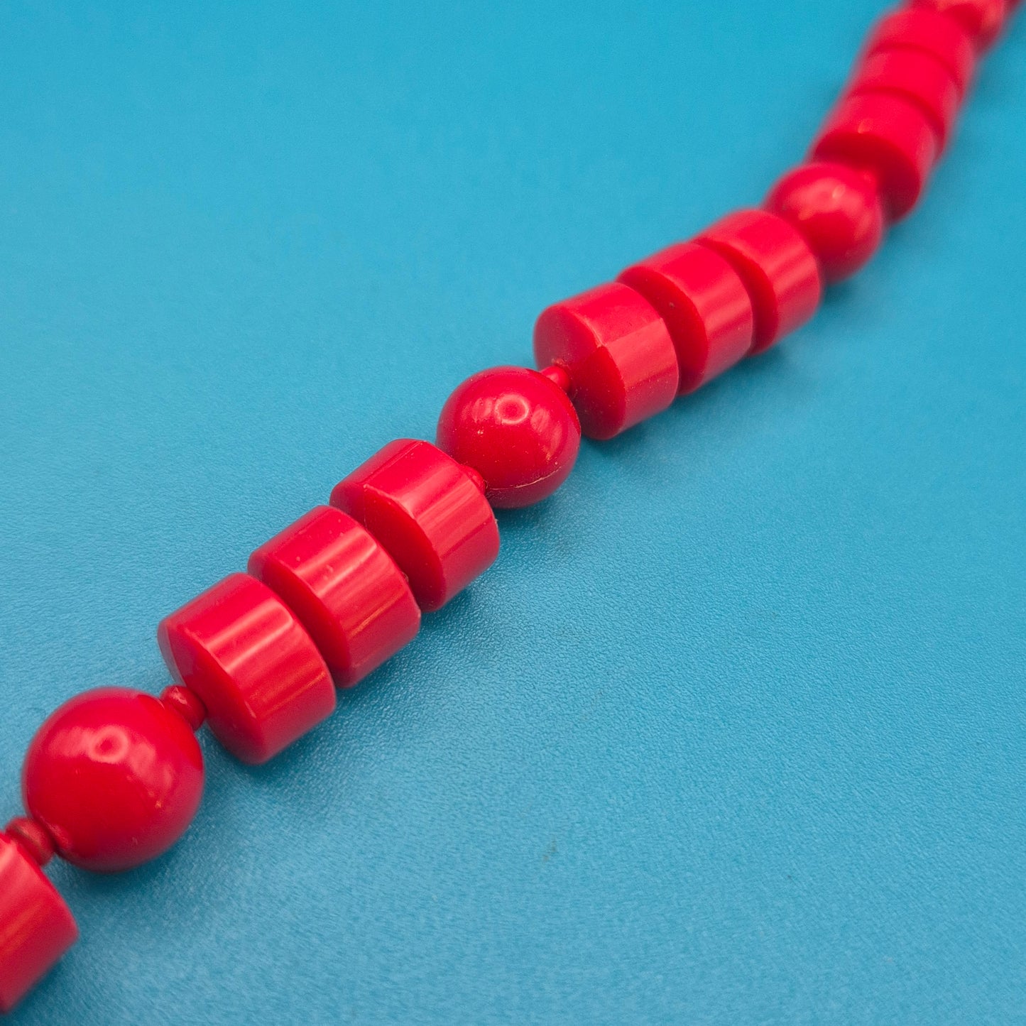 Vintage Kette Rote Perlen Design Statement-Halskette
