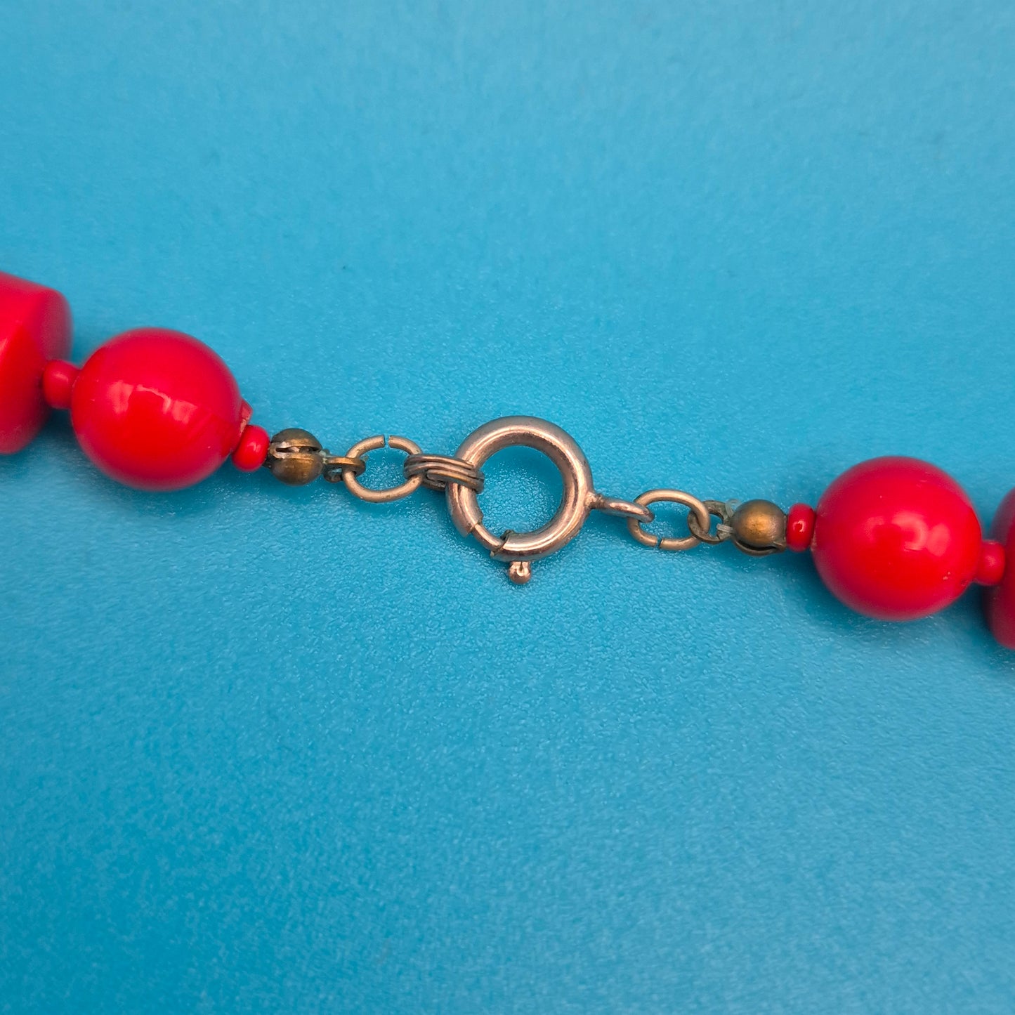 Vintage Kette Rote Perlen Design Statement-Halskette