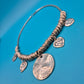 Vintage Statement Collier mit Hammerschlag-Anhängern und Gliederkette