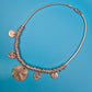 Vintage Statement Collier mit Hammerschlag-Anhängern und Gliederkette