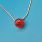 Vintage Silberkette mit roter Edelstein-Perle Anhänger