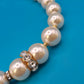 Elegantes Perlenarmband mit Strass-Elementen Vintage Gold-Optik