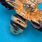 Vintage Emaille-Brosche Biene mit Strass-Akzenten Goldfarben