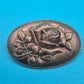 Antike ovale Silber-Brosche mit Rosen-Relief