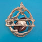 Vintage Brutalistisches Statement-Brosche mit braunem Edelstein