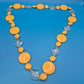 Vintage Statement Kette Gelb Transparente Elemente Modeschmuck