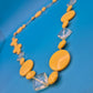 Vintage Statement Kette Gelb Transparente Elemente Modeschmuck