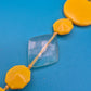 Vintage Statement Kette Gelb Transparente Elemente Modeschmuck