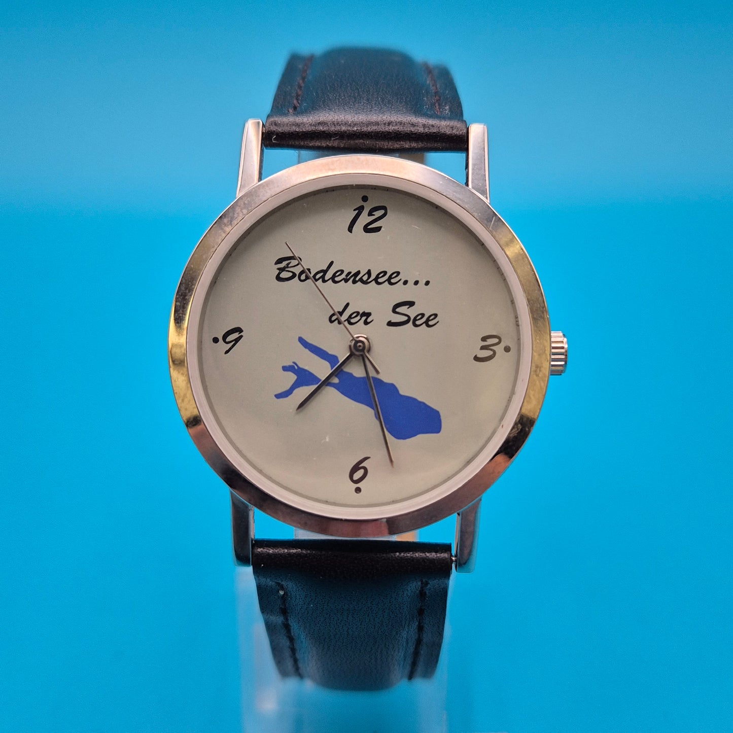 Vintage Armbanduhr Bodensee Design mit Lederarmband