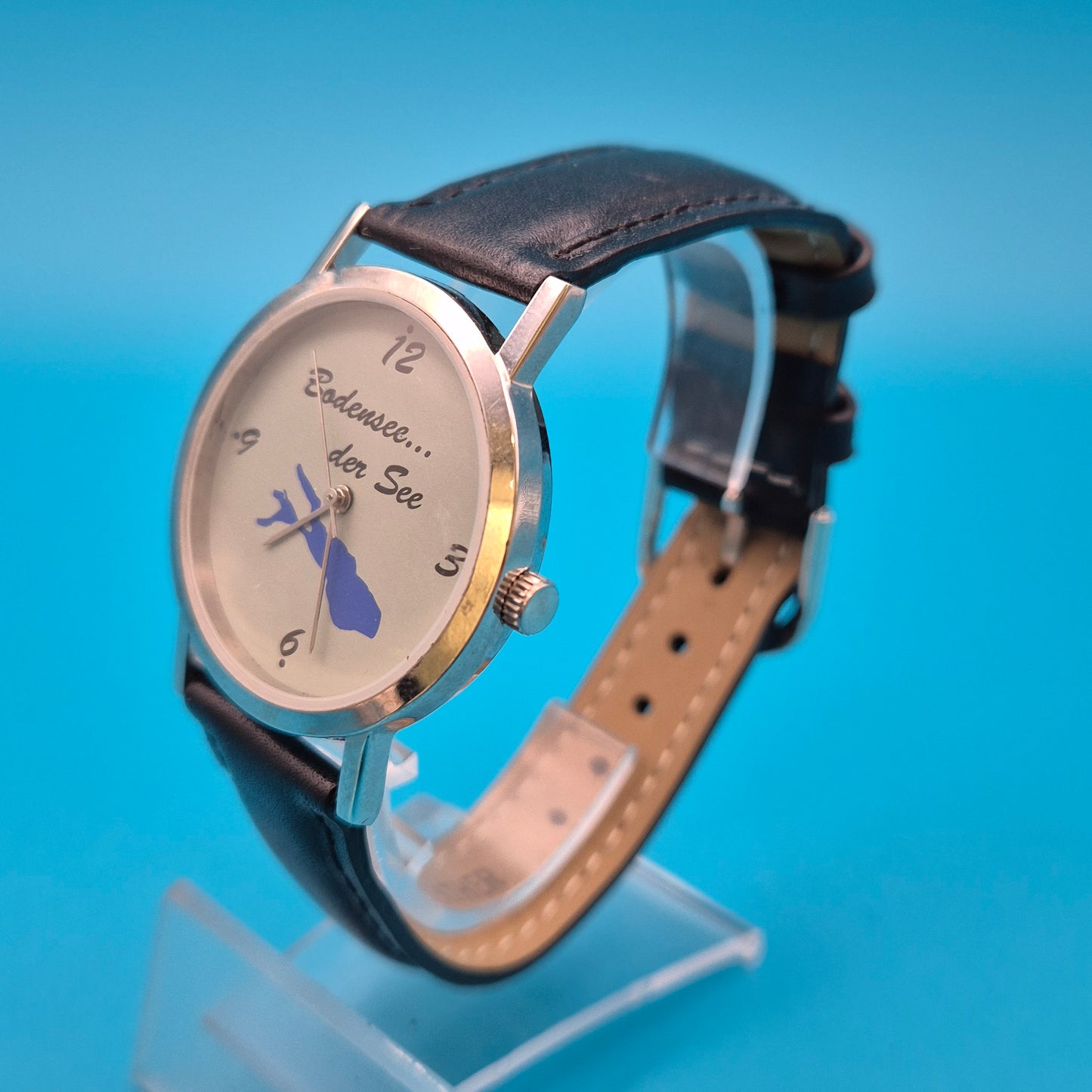 Vintage Armbanduhr Bodensee Design mit Lederarmband
