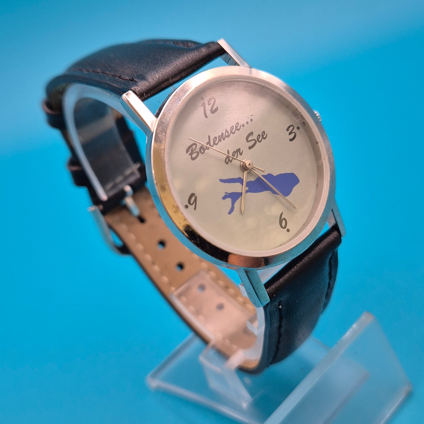 Vintage Armbanduhr Bodensee Design mit Lederarmband