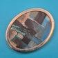 Vintage Designer Brosche mit abstrakter Kunstmalerei Silberfarben