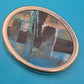 Vintage Designer Brosche mit abstrakter Kunstmalerei Silberfarben